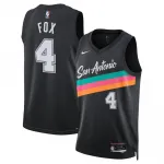 Camiseta Swingman unisex Nike de De'Aaron Fox de los San Antonio Spurs, temporada 2025/26 - Negra - Edición City