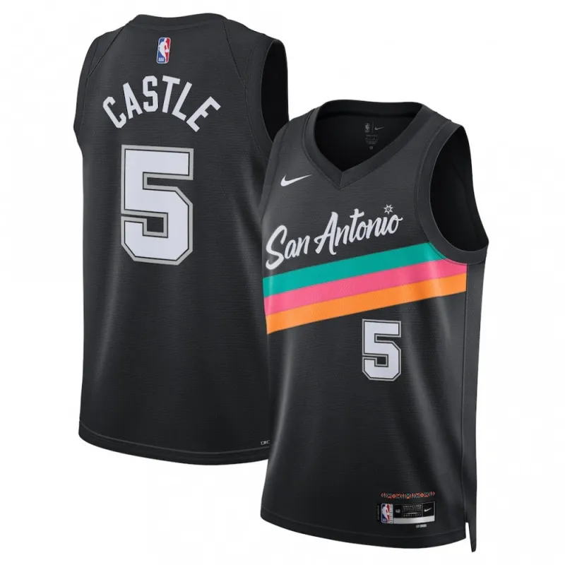 Stephon Castle San Antonio Spurs Nike Unisex 2025/26 Swingman Jersey – Black – City Edition