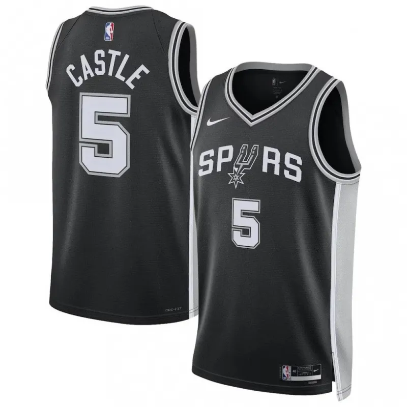 Stephon Castle San Antonio Spurs Nike Unisex Swingman-Spielertrikot – Icon Edition – Schwarz