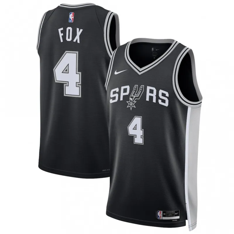 De’Aaron Fox San Antonio Spurs Nike Unisex Swingman Player Jersey – Icon Edition – Black