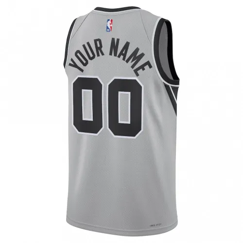San Antonio Spurs Jordan Brand Unisex Swingman Custom Jersey – Statement Edition – Silver