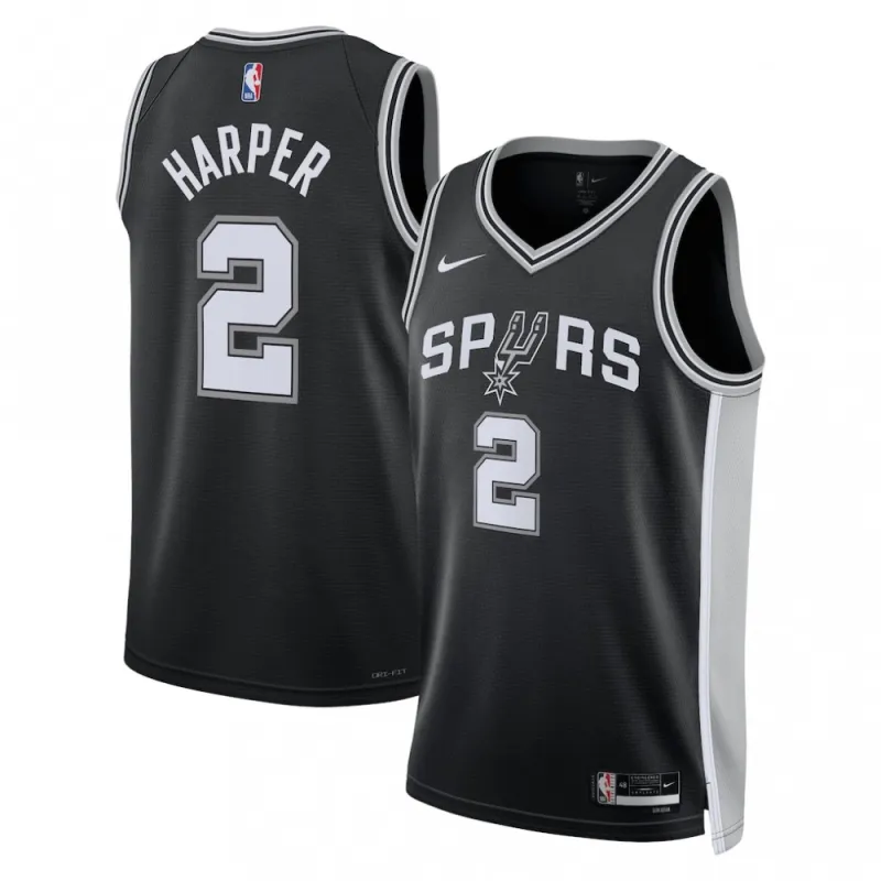 Dylan Harper San Antonio Spurs Nike Unisex 2025 NBA Draft First Round Pick Swingman Jersey – Icon Edition – Black