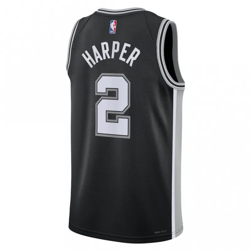 Dylan Harper San Antonio Spurs Nike Unisex 2025 NBA Draft First Round Pick Swingman Jersey – Icon Edition – Black