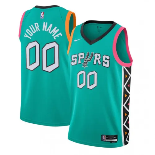 Camisa personalizada Nike Swingman dos San Antonio Spurs para jovens, Edição City – Turquesa