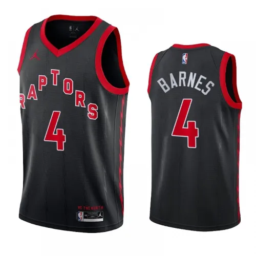 Maillot NBA Swingman « Statement Edition » des Toronto Raptors pour homme, modèle Scottie Barnes #4, couleur Jordan Black