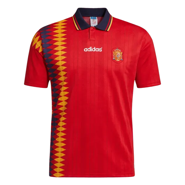 1994 Spain Home Retro Jersey - A-Grade Quality Detail View