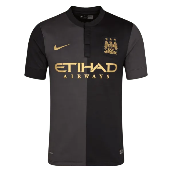 2013/14 Manchester City Away Retro Jersey - A-Grade Quality Detail View