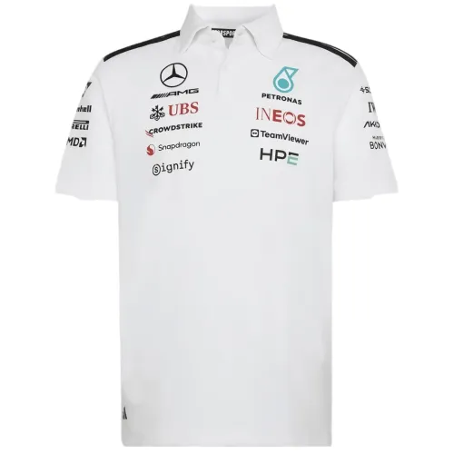 Polo blanc de l'écurie Mercedes AMG Petronas F1 2026