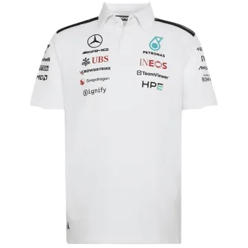 Polo della scuderia Mercedes AMG Petronas F1 2026, bianca