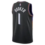 Unisex Phoenix Suns Devin Booker #1 Black Swingman Jersey – Statement Edition