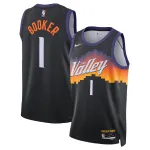 Camisa Swingman unissexo dos Phoenix Suns, Devin Booker, #1, preta, 2025/26 - City Edition Unisex Phoenix Suns Devin Booker #1 Black Swingman Jersey 2025/26 – City Edition
