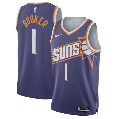 Maillot Swingman unisexe Phoenix Suns Devin Booker #1 violet 2025/ - Édition Icon