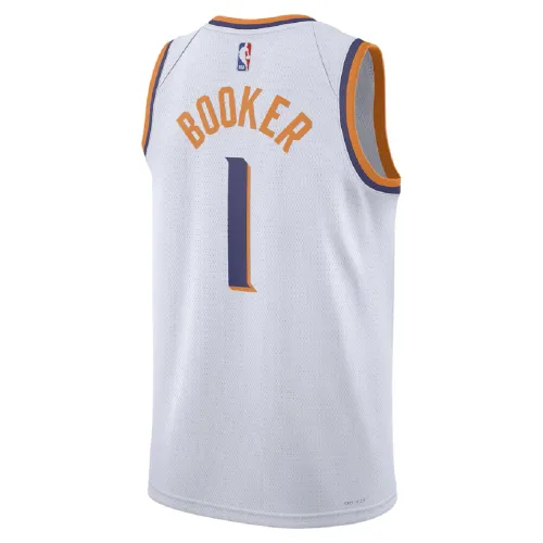 Unisex Phoenix Suns Devin Booker #1 White Swingman Jersey – Association Edition