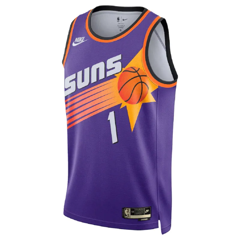 Unisex Phoenix Suns Devin Booker #1 Purple Swingman Jersey – Classic Edition