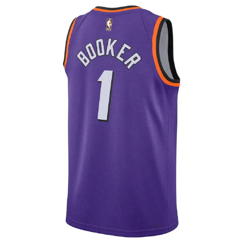 Unisex Phoenix Suns Devin Booker #1 Purple Swingman Jersey – Classic Edition
