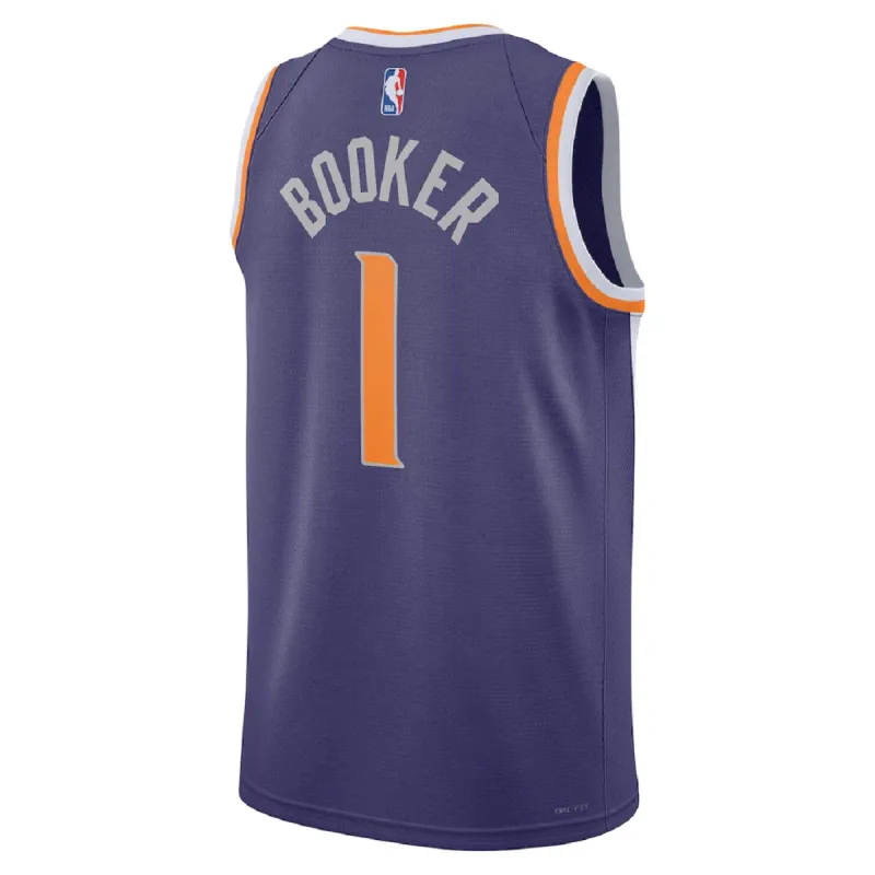 Unisex Phoenix Suns Devin Booker #1 Purple Swingman Jersey – Icon Edition