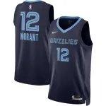 Camisola Swingman unissexo dos Memphis Grizzlies com o nome de Ja Morant, modelo #12, cor azul-marinho – Edição Icon Unisex Memphis Grizzlies Grizzlies Ja Morant #12 Navy Swingman Jersey – Icon Edition