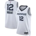 Camisa Swingman unissexo dos Memphis Grizzlies com o nome de Ja Morant, modelo #12, branca - Edição Association Unisex Memphis Grizzlies Grizzlies Ja Morant #12 White Swingman Jersey – Association Edition