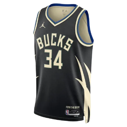 Unisex Milwaukee Bucks Giannis Antetokounmpo #34 Black Swingman Jersey – Statement Edition