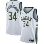 Maglia Swingman unisex dei Milwaukee Bucks con il numero #34 di Giannis Antetokounmpo, colore bianco - Edizione Association Unisex Milwaukee Bucks Giannis Antetokounmpo #34 White Swingman Jersey – Association Edition