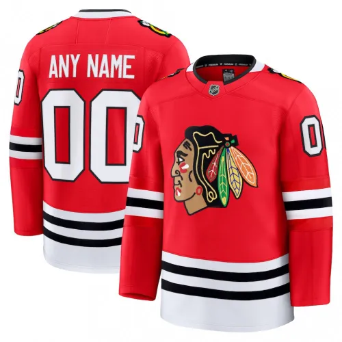Chicago Blackhawks Home Premium Custom Jersey - Red