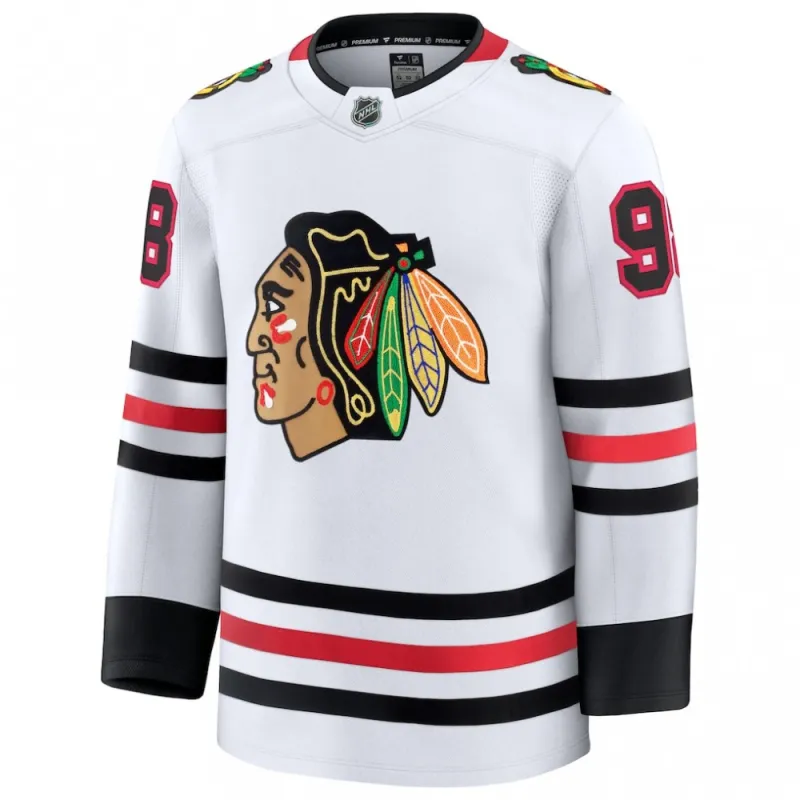 Connor Bedard Chicago Blackhawks Away Premium Jersey – White