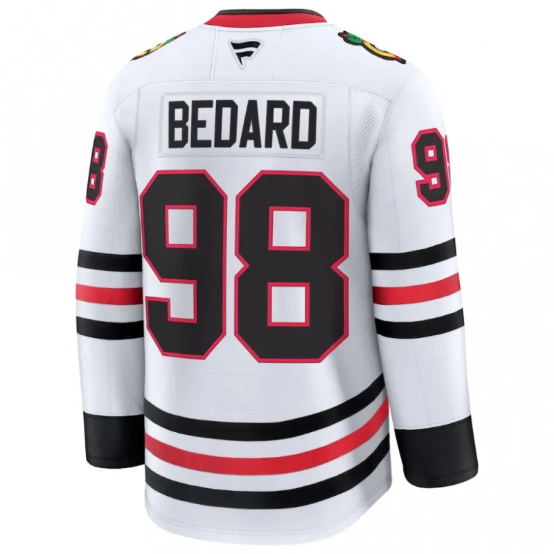 Connor Bedard Chicago Blackhawks Away Premium Jersey – White