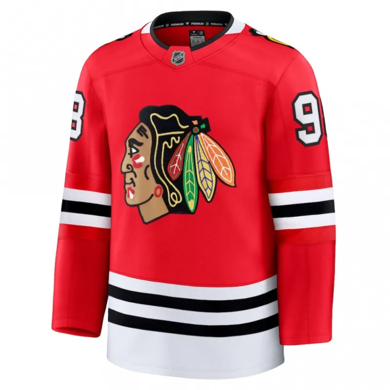 Connor Bedard Chicago Blackhawks Home Premium Jersey – Red