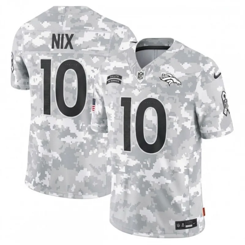 Bo Nix Denver Broncos Nike 2024 Salute to Service Player Limited Jersey – Arctic Camo