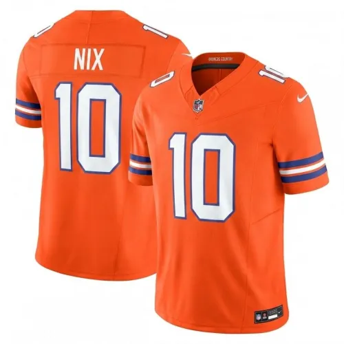 Bo Nix, Denver Broncos, Nike Alternate Mile High Collection, 1977 Throwback Vapor F.U.S.E., limitiertes Trikot – Orange