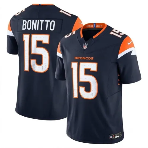 Camisa de jogo Nik Bonitto dos Denver Broncos, coleção Nike Mile High, modelo Vapor F.U.S.E., edição limitada - Azul-marinho