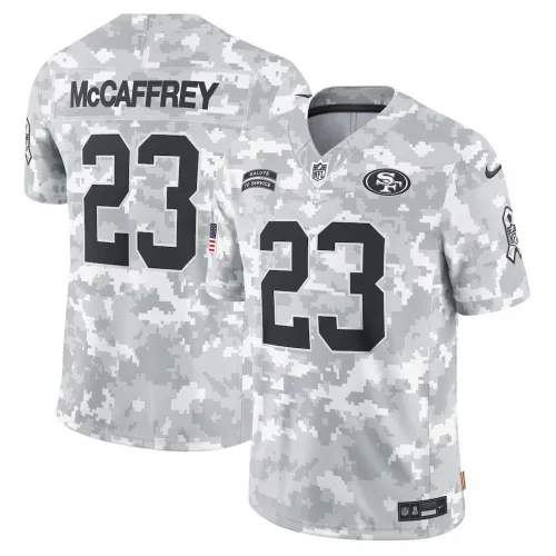 Maglia Nike 2024 "Salute to Service" in edizione limitata di Christian McCaffrey dei San Francisco 49ers - Arctic Camo