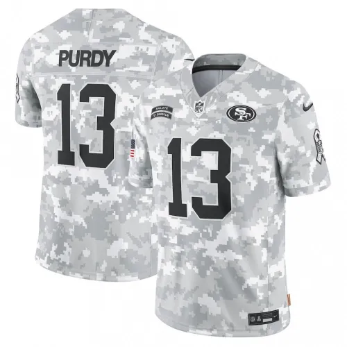 Maglia Nike 2024 "Salute to Service" in edizione limitata di Brock Purdy dei San Francisco 49ers - Arctic Camo
