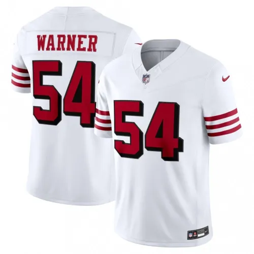 Maglia alternativa Nike Vapor F.U.S.E. con cuciture "Stitched" in edizione limitata di Fred Warner dei San Francisco 49ers - Bianca