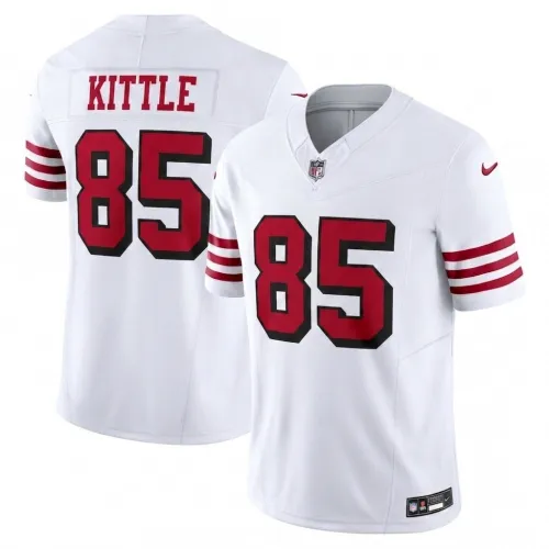 Camisola Nike Alternativa Vapor F.U.S.E. com costura, edição limitada, de George Kittle dos San Francisco 49ers - Branca