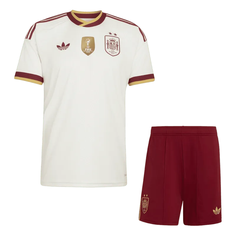 World Cup 2026 Two Stars Spain Champion Away Kids Kit
