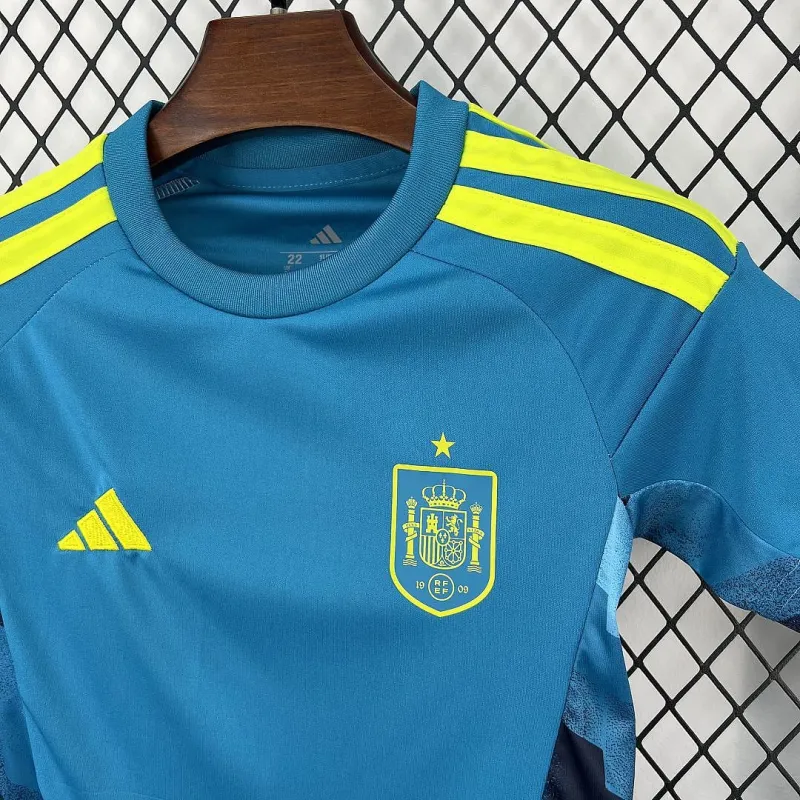 2026 Spain World Cup Blue Goalkeeper Kids Kit
