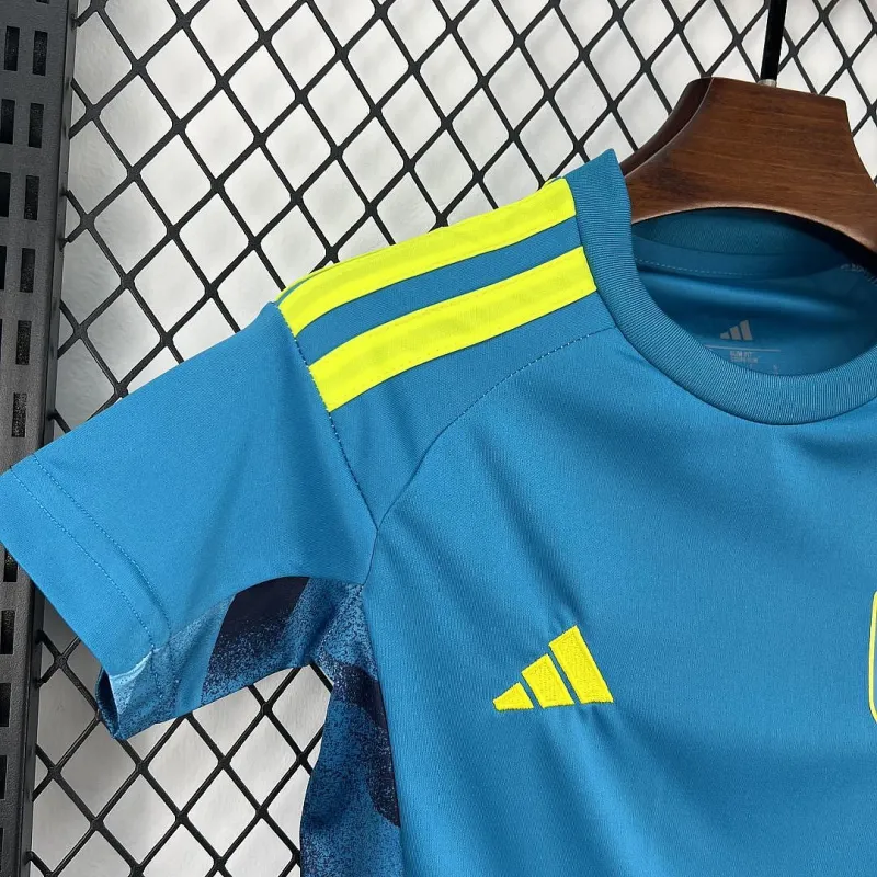 2026 Spain World Cup Blue Goalkeeper Kids Kit