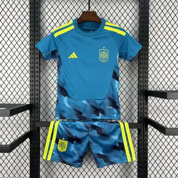 2026 Spain World Cup Blue Goalkeeper Kids Kit