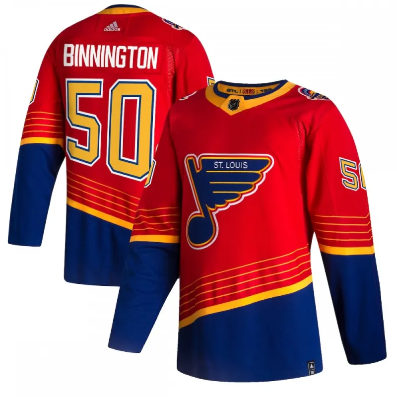 Jordan Binnington St. Louis Blues adidas 2020/21 Reverse Retro Authentic Player Jersey - Rood.