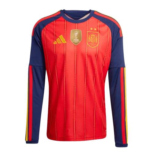 World Cup 2026 Spain Two Stars Champion Home Long Sleeve Jersey