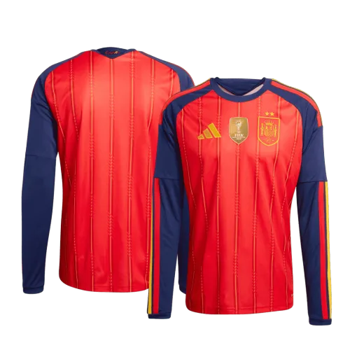 World Cup 2026 Spain Two Stars Champion Home Long Sleeve Jersey