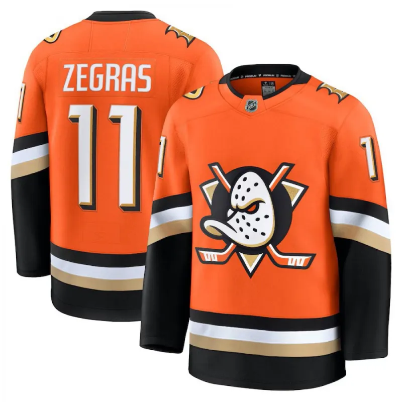 Anaheim Ducks Trevor Zegras Orange Home Premium Jersey