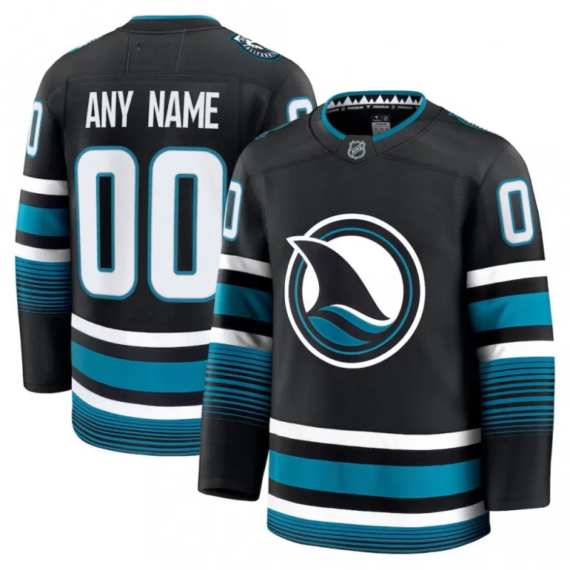 Men’s San Jose Sharks Black Alternate Premium Custom Jersey