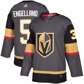 Deryk Engelland Vegas Golden Knights Camisola de jogador autêntica adidas - Cinzento