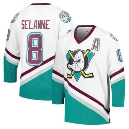 Anaheim Ducks Teemu Selanne 1996/97 Power Play Trikot Weiß