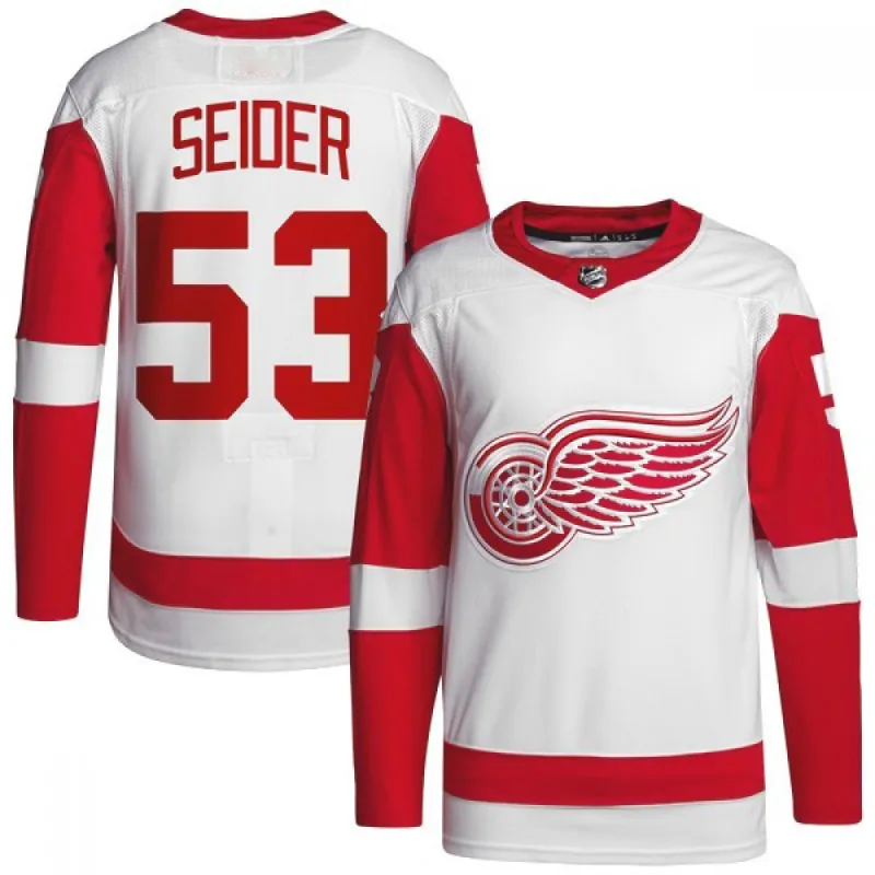 Moritz Seider Detroit Red Wings Away Premium Jersey – White