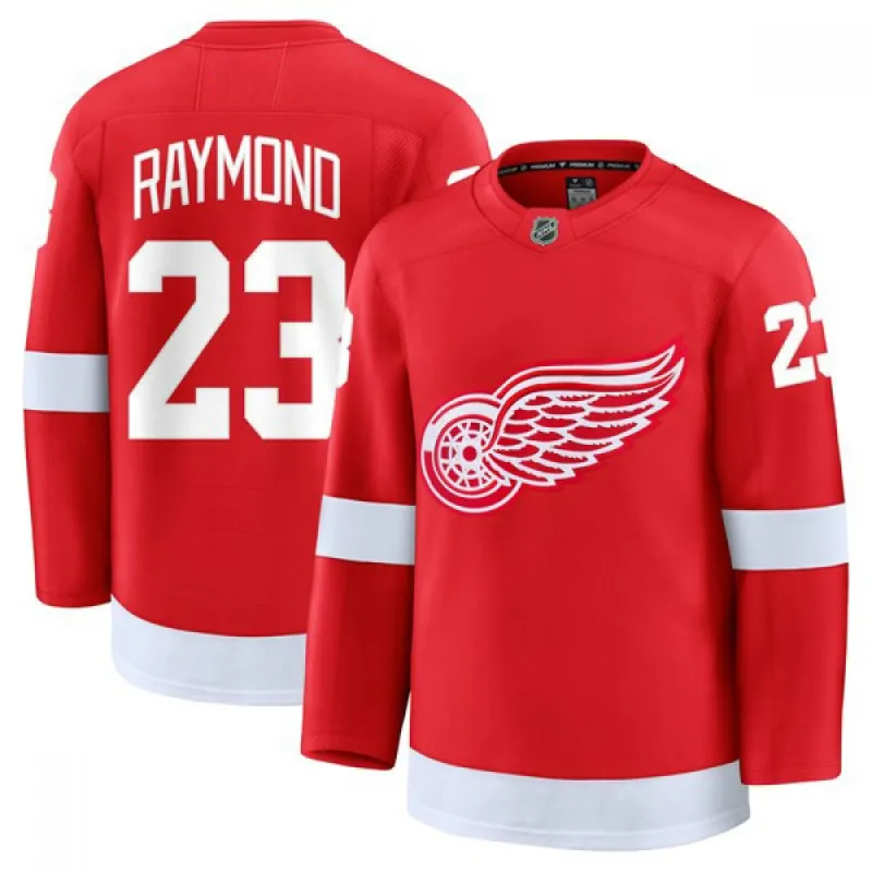 Lucas Raymond Detroit Red Wings Home Premium Jersey – Red