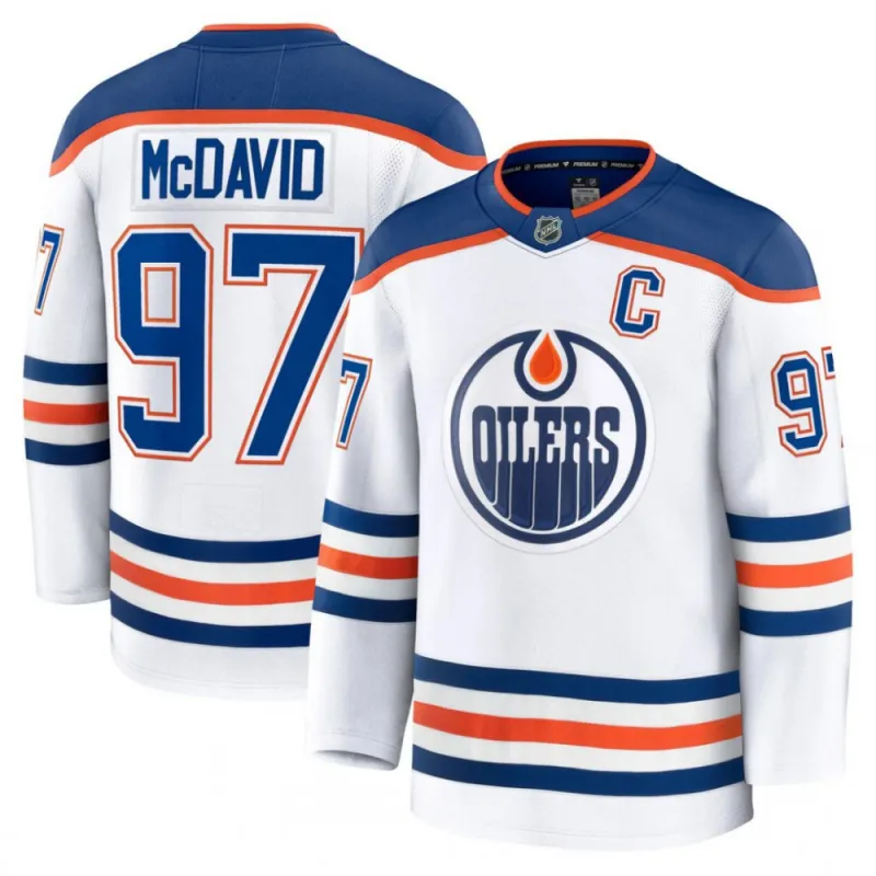 Connor McDavid Edmonton Oilers Away White Premium Player Jersey
