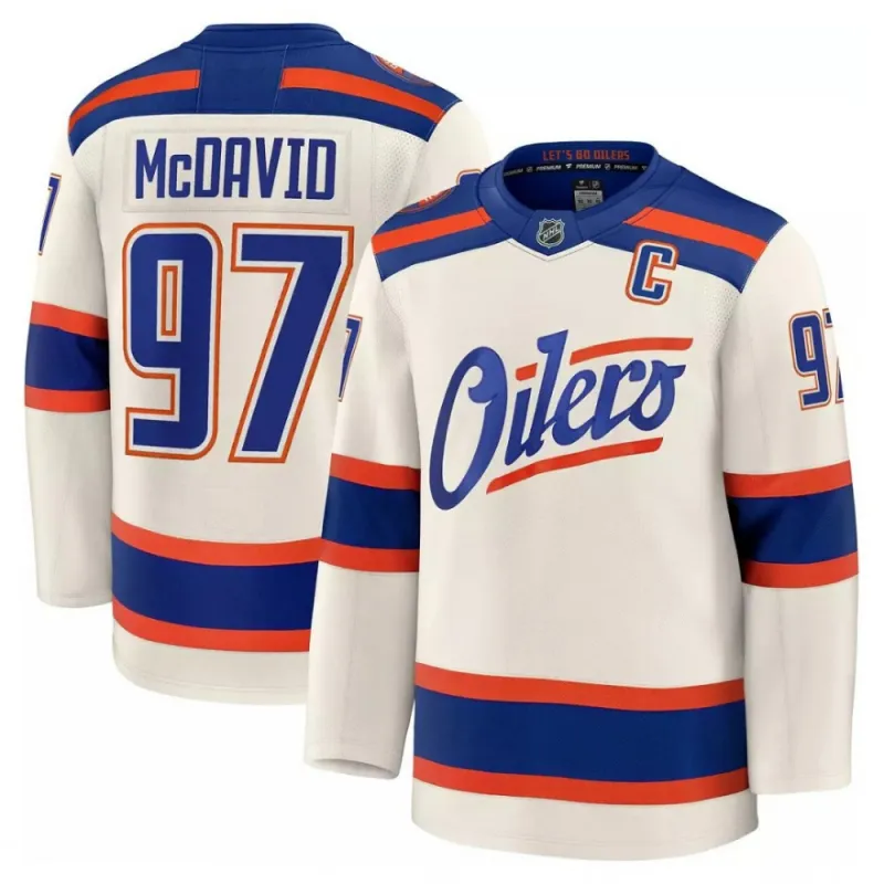 Connor McDavid Edmonton Oilers Alternate Cream Premium Player Jersey
